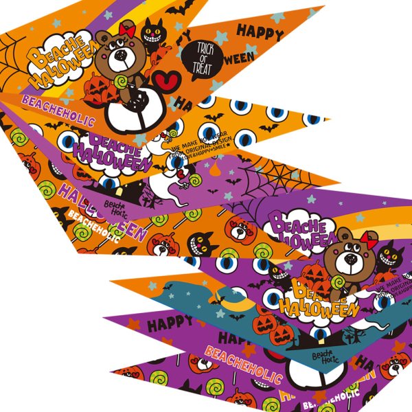 画像1: 8326　ビーチェハロウィンアソートバンダナ (1)